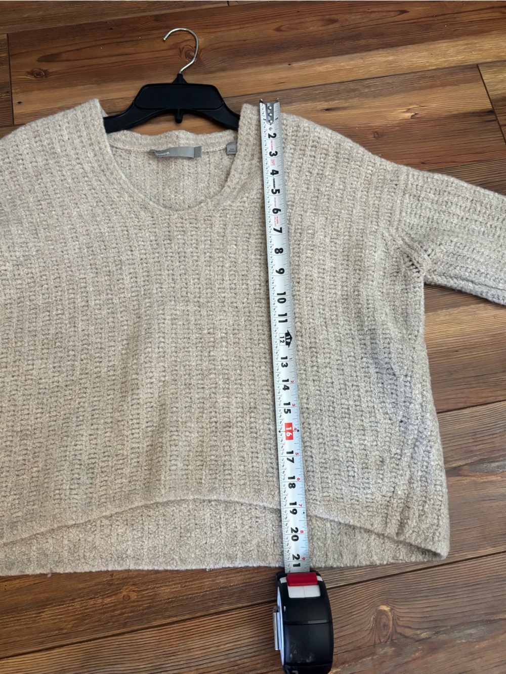 Vince Women’s Beige V Neck Pullover Sweater Cashmere Polyamide Large - Picture 7 of 8